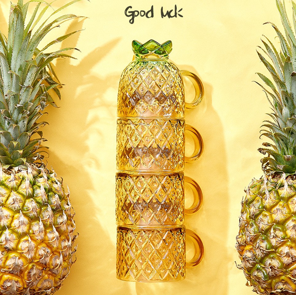 Good Luck Pineapple Mug Set